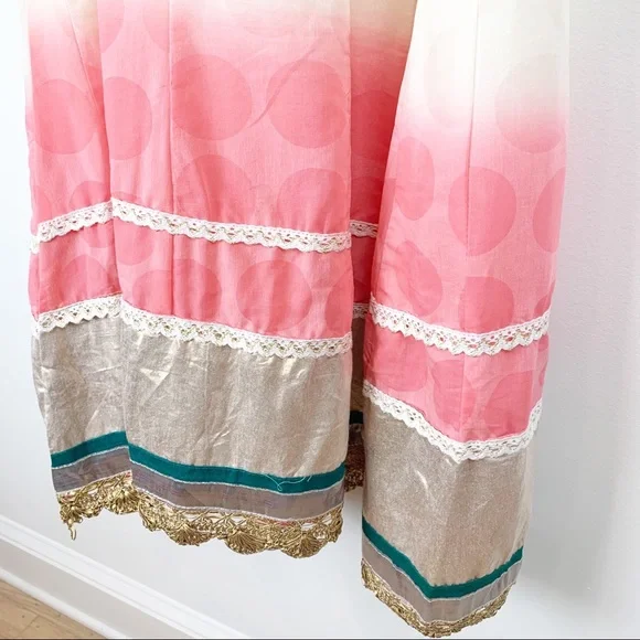 Ombre Metallic Kurta Indian Pakistani Dress - Picture 11 of 16